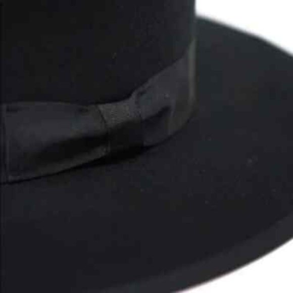 Olive & Pique Black 100% Wool Felt Vida Adjustable Structured Gambler Hat NWT - Picture 2 of 5
